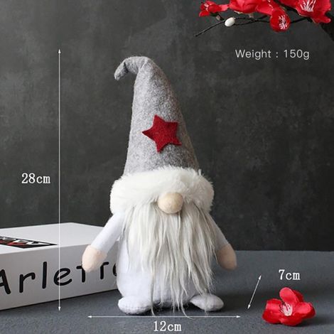Gnome - Poupée En Peluche De Noël - Décoration De Table Pour Fête De Fin D'Année - Lot De 1 (1/5)
