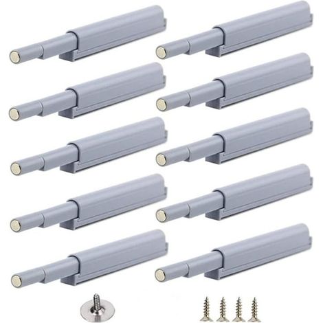 Lot de 10 loquets magnétiques push-open – fermetures magnétiques à ouverture par pression, réglables 1 à 3 mm, pour portes et armoires de meubles – (1/5)
