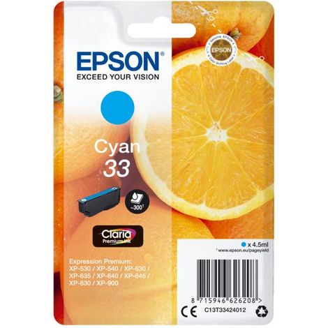 Epson Oranges Cartuccia Ciano T33 Claria Premium C13T33424012 (1/4)