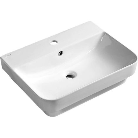 Sapho Isvea Sott Aqua - Lavabo 57x44 cm, con rebosadero, con orificio para grifo, blanco 10SQ50057 (1/5)