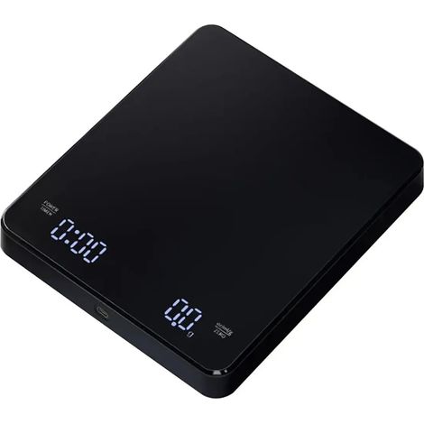 Balance de cuisine intelligente LED rechargeable avec minuterie automatique - Noir (1/5)