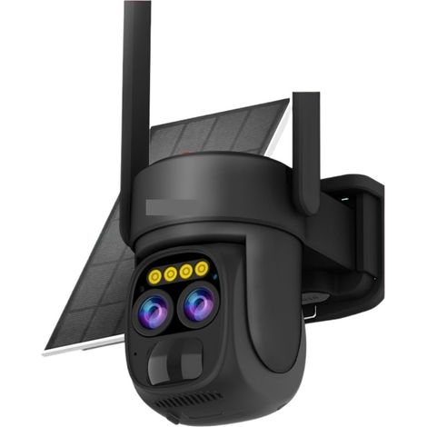 Caméra extérieure 4K 8MP à Double Objectif, Wi-FI, Panneau Solaire, Zoom Optique 10x, Audio, Vision Nocturne Couleur, Batterie intégrée et sécurité intégrée(8MP NO SD Card) (1/5)