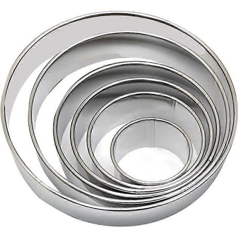 Ensemble d'emporte-pièces ronds, 6 emporte-pièces en acier inoxydable, outils de pâtisserie, compatibles avec les pâtisseries, les beignets, le fondant, etc. (1/5)