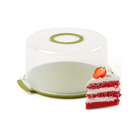 Guzzini Porta Torta Cake and Go Alta, Verde, in Plastica per Alimenti BPA FREE
