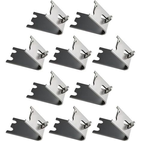 Pair 10 Pièces Inoxydable Carré Clips Réfrigérateur, Étagères Réfrigérateur à Clip, 1,5 mm Épaissir Acier Inoxydable 304 Durable Supports Tablette Congélateur pour Réfrigérateur, Congélateur (Argent) (1/4)