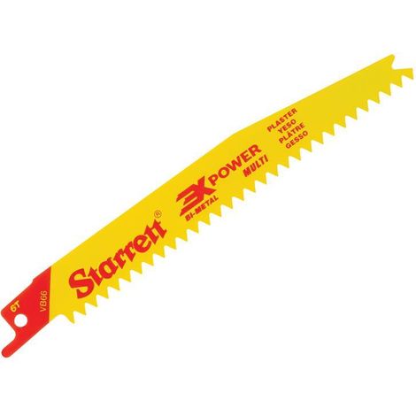 Starrett VB66-5 Bi-Metal Reciprocating Saw Blade for Plasterboard, 152mm Length, 6 TPI, Pack of 5 (1/2)