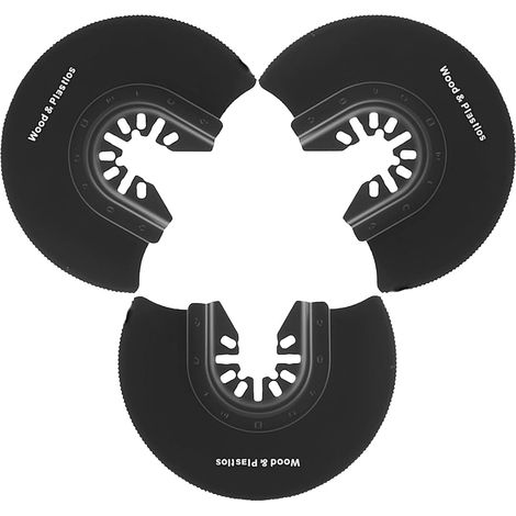 Lame Scie Oscillante 88 mm,3 Pcs Lames Demi-Rondes en Acier à Haute Teneur en Carbone pour Outils Multifonctions Bois et Plastique Compatibles avec la Plupart des Outils Multifonctions (1/5)