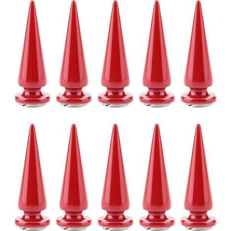 10 Rivets à pointes métalliques et clous à visser rouge pour maroquinerie DIY, kit de 10 pièces (1/5)