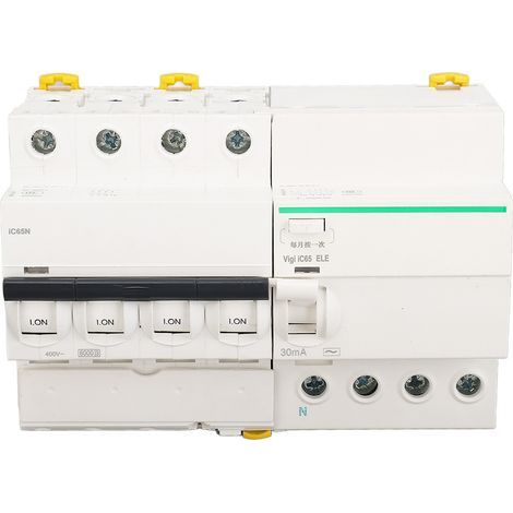 Miniatur-Leistungsschalter PA66 mit flammhemmendem Gehäuse, 4P- und N-Anschlüssen, mit Fehlerstromschutz, AC 400 V, 63 A (1/5)