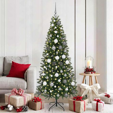 Künstlicher Weihnachtsbaum mit 300 LEDs Grün 180 cm PE und PVC