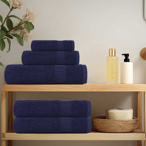 vidaXL 12 Piece Towel Set "FROGN" Navy Blue 360 gsm (1/5)