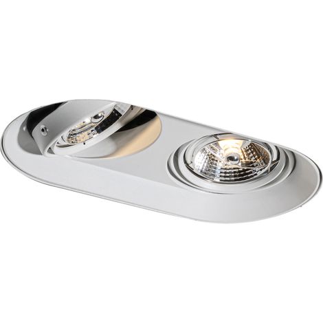 Round Recessed Spotlight White GU10 70mm 2-Light - Hubs