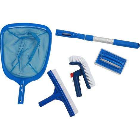 Kit de nettoyage de piscine avec poteau télescopique de 45 à 88cm, brosse pour filet d'écumage à mailles fines, pour piscines, spas, jacuzzi