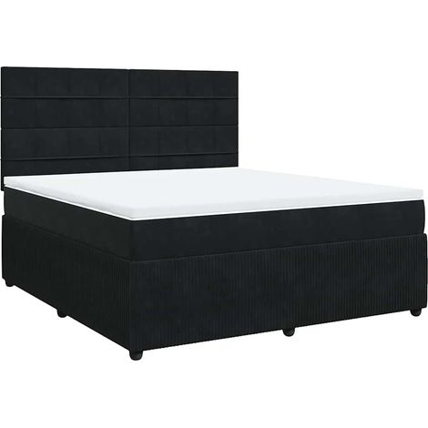 Maison Exclusive - Boxspringbett mit Matratze Schwarz 180x200 cm (1/5)
