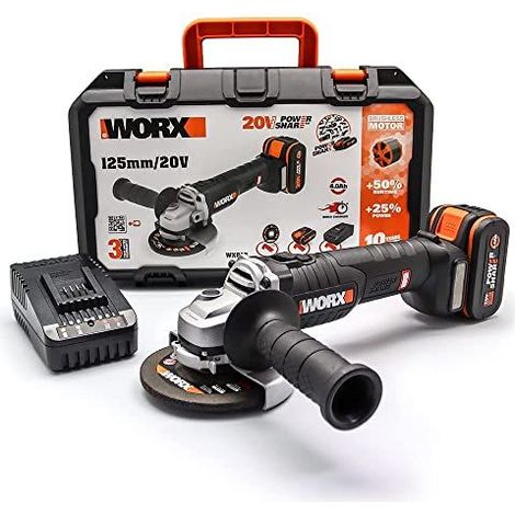 Meuleuse d'angle 125mm BL 20V 1bat 4.0Ah - Worx