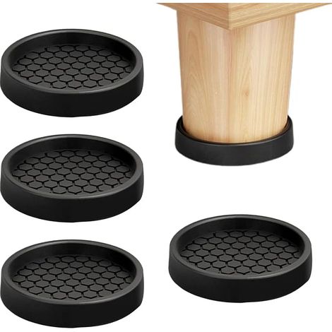 Roulettes antidérapantes pour meubles, 4 patins de protection en caoutchouc pour chaises, canapés et lits (1/5)