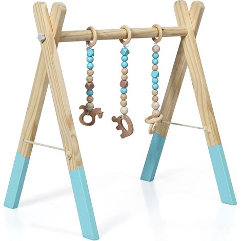 Lotto di 1 palestrina per neonati pieghevole 60 x 44 x 60 cm gioco ergonomico design nordico in legno verde 200017865