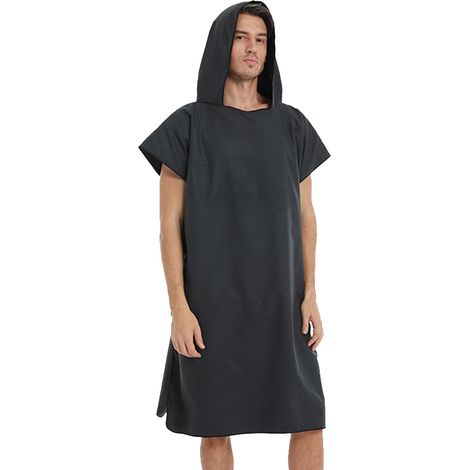 Peignoir de plage à capuche, poncho de bain double face en peluche avec fermeture éclair, peignoir de plage pour se changer après le surf (1/5)