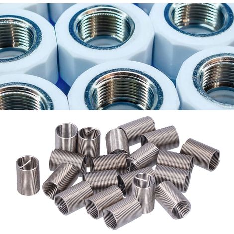 20 Pièces Filetage Hélicoïdal M12 x 1 Rénovation Écrou Réduction Outil Extension Spirale 2.5D