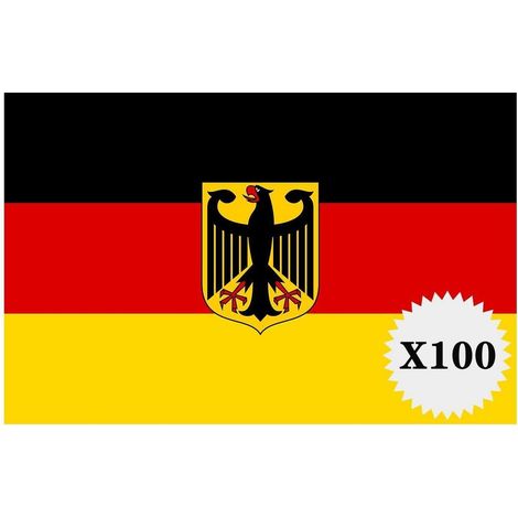 Deutschland Flagge Aufkleber 100 Stück mit Adler Motiv, Wetterfest (1/5)