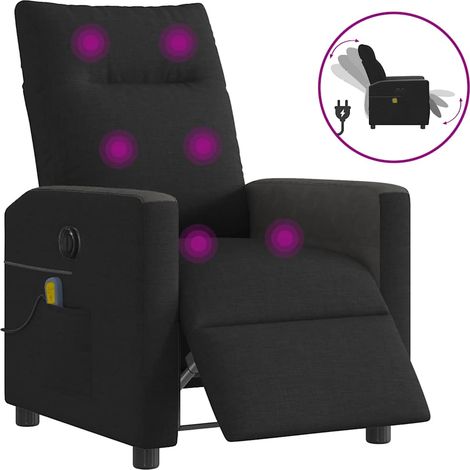 Massagesessel Elektrisch Schwarz Stoff