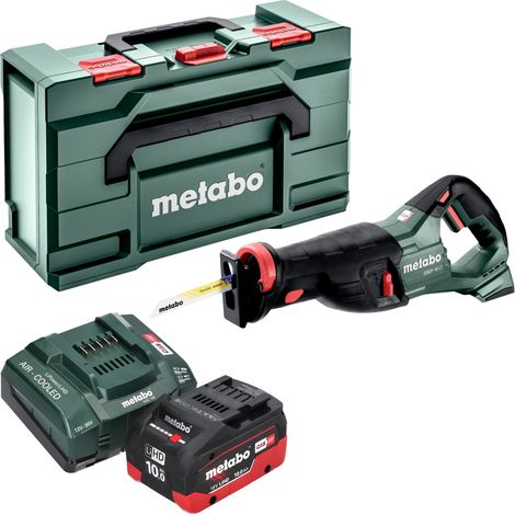 Metabo SSEP 18 LT sierra de sable sin cable 18 V 32 mm + 1x batería LiHD 10,0 Ah + cargador + metabox