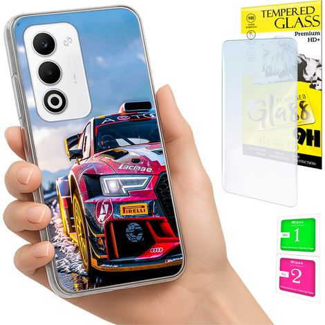 Custodia per Oppo A5 5G, cover posteriore con vetro temperato 9H. (1/5)