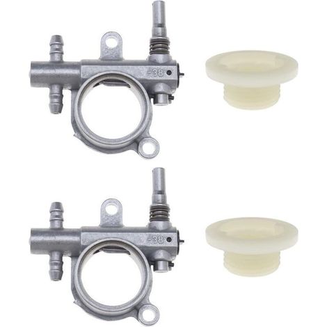 Enowelir Lot de 2 pompes à huile pour tronçonneuse avec engrenage à vis sans fin compatible avec tronçonneuse 25 CC/38 CC 2500/3800 pièces de rechange pour outils électriques d'extérieur (1/5)