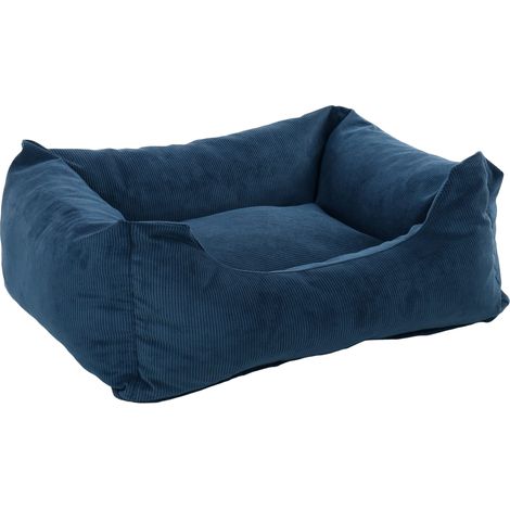 Lit pour Chien Chat Bleu foncé - Coussin pour Chien Chat - Panier pour Chien Chat - 80x67x28cm - Lavable - Fond Anti-dérapant - Housse Amovible - Lieu de Couchage Doux et Confortable (1/5)
