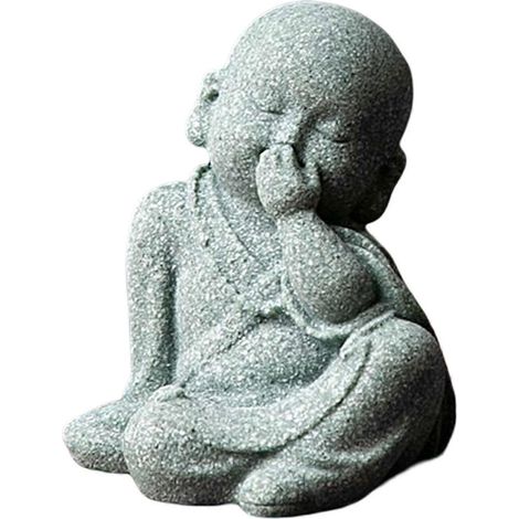 Figurine de moine, statue de Bouddha, sculpture décorative faite main pour jardin de méditation intérieur-Snicker