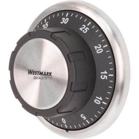 Westmark Timer da cucina, Meccanico, Magnetico, 1-60 minuti, Acciaio inox/Plastica, Redondo, Antracite/Argento, 10922260 (1/4)