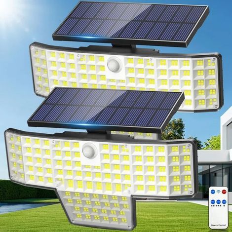 Lampe Solaire Extérieure KENLUMO , projecteur mural à LED 448, 3500 lumens, étanche IP65, avec détecteur de mouvement-2PACK (1/5)