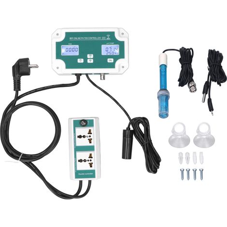 Contrôleur de qualité d'eau TDS haute précision avec sonde de température, détecteur WiFi PH, prise UE 230V (1/5)