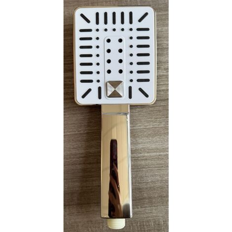 Pommeau de douche doré multifonction 5 fonctions 5 modes de jet haute pression économie d’eau anti-calcaire salle de bain universelle universel 10 x 26 cm (1/5)