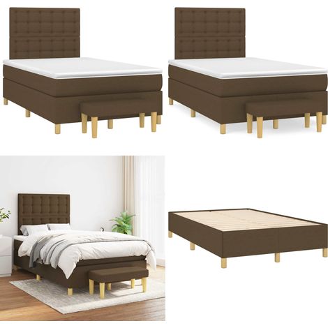 Boxspringbett mit Matratze Dunkelbraun 120x190 cm Stoff - Boxspringbett - Doppelbett - Bettenrahmen - Matratze - Betttisch - Home & Living (1/5)