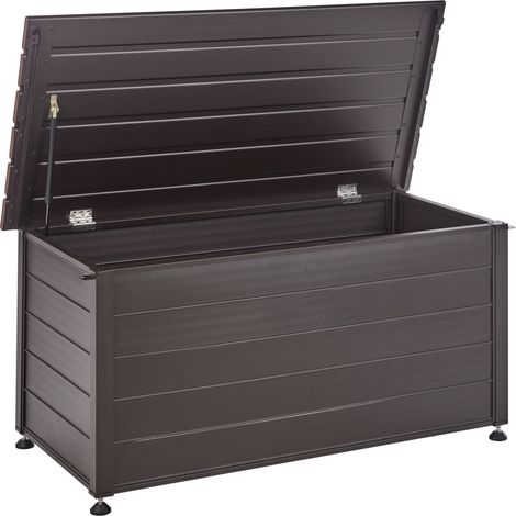 Arcón para exterior de aluminio mueble de almacenaje de jardín marrón oscuro 123 x 60 cm Campalto