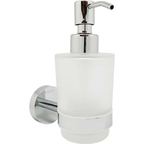 kielle Oudee - Dispensador de jabón con soporte, cristal mate/cromo 40102000 (1/3)