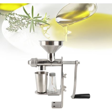 Presse à Huile Manuel Premium en Inox - Machine Domestique Compacte pour Extraction Huile Sésame Noix Coco - 2462g 290mm