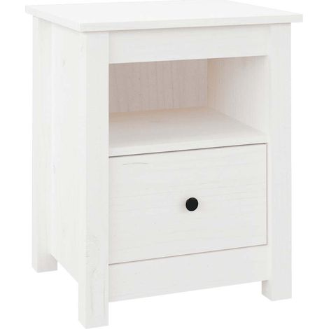 Maison Exclusive - Nachttisch Weiß 40x35x49 cm Massivholz Kiefer