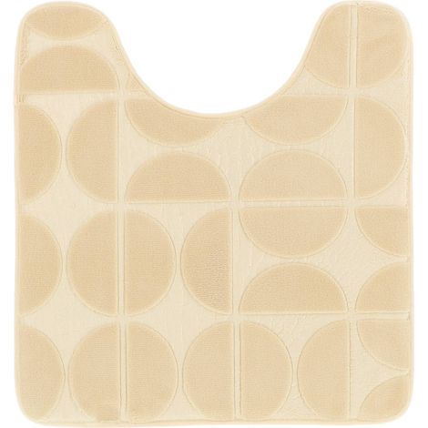 Tapis contour wc memoire de forme microfibre roy 45x50 cm - beige - Tendance