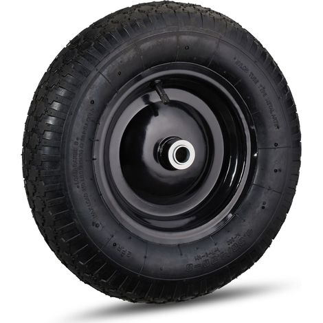 Ruota per carriola gonfiabile 39 x 9 cm comfort di trasporto superficie profilata in gomma nera 130007682