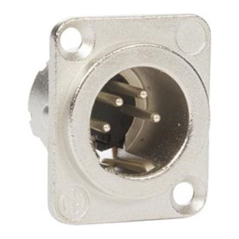 Neutrik - xlr-Einbaustecker, 4-poliger Stecker, versilberte Kontakte, Metallgehäuse im D-Format (1/4)