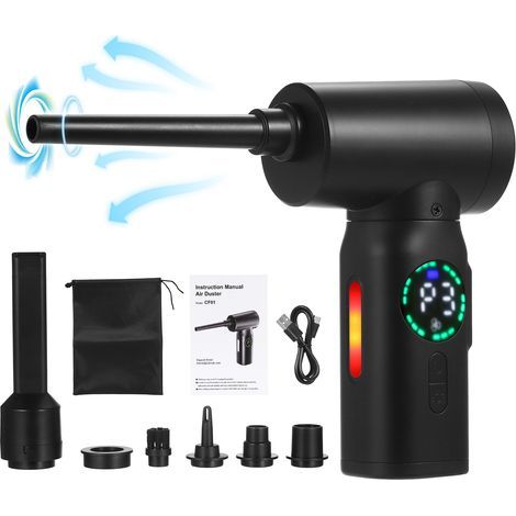 Comprime-air-abstant - nettoyeur avec moteur à brosse à écran numérique, 100W 7500mAh Air électrique Dusters Nettoyer Duster Remplacement (1/5)