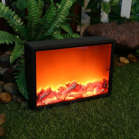 MINKUROW Dekoratives Kaminlicht Realistische Flamme Langlebige LED-Simulationsbeleuchtung Kamindekoration Für Zuhause Simulation Kamin Schwarz (1/5)