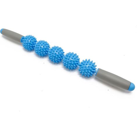 Rouleau Fascia Muscle - Masseur Anti-Cellulite - Rouleau Myofascial pour Douleurs Musculaires et Cellulite - Outil de Massage Profond des Tissus pour Cou, Jambes, Dos, Corps (5 Billes, Bleu) (1/5)