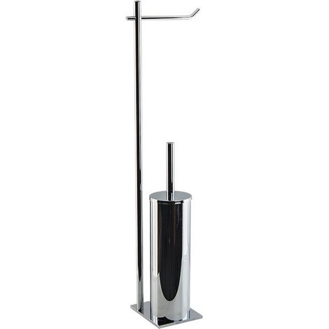 Piantana bagno water in ottone cromato base rettangolare cm 12 x 10 - piantana bagno (1/2)
