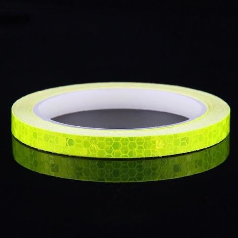 Décoration intérieure,Autocollants réfléchissants pour vélo,1cm x 8m,bande adhésive fluorescente pour Moto,décoration - Type Yellow (1/4)
