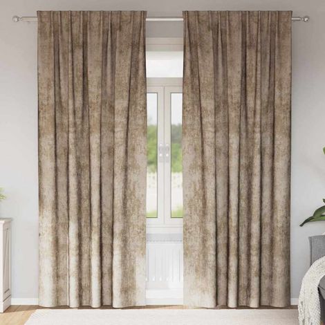 Samtvorhänge mit Vorhängen 2 pcs Champagner 225 x 140 cm Samt