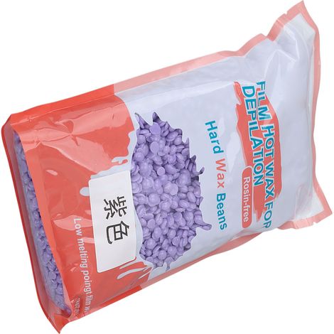 Perles de cire dépilatoire douces et sûres pour hommes et femmes, pour le visage, le maillot, les jambes et les aisselles, 1 kg (35,3 oz), violettes. (1/5)