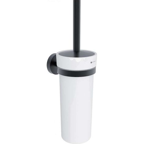 Nimco Unix - Wandmontierte Toilettenbürste mit Halter, Keramik/schwarz matt UNC 13094K-90